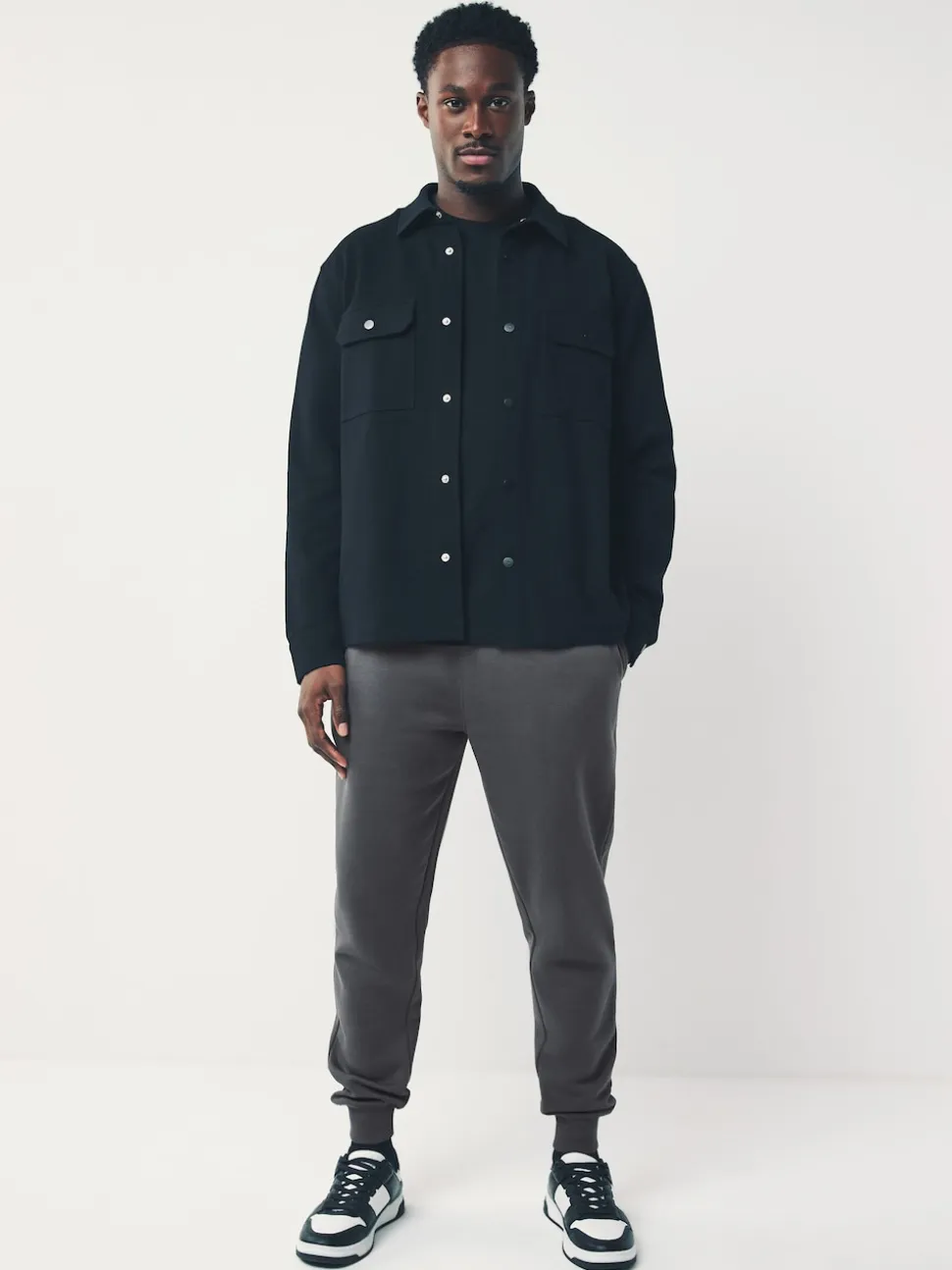 Slate Grey Slim Fit Slim Fit Brushback Heavyweight Joggers