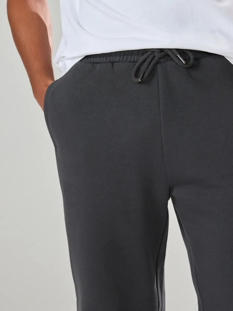 Slate Grey Straight Fit Brushback Heavyweight Joggers