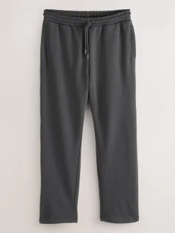 Slate Grey Straight Fit Brushback Heavyweight Joggers