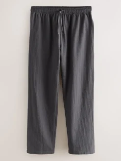 Slate Grey Stripe Trophy Neck Sweatshirt Pyjamas Set