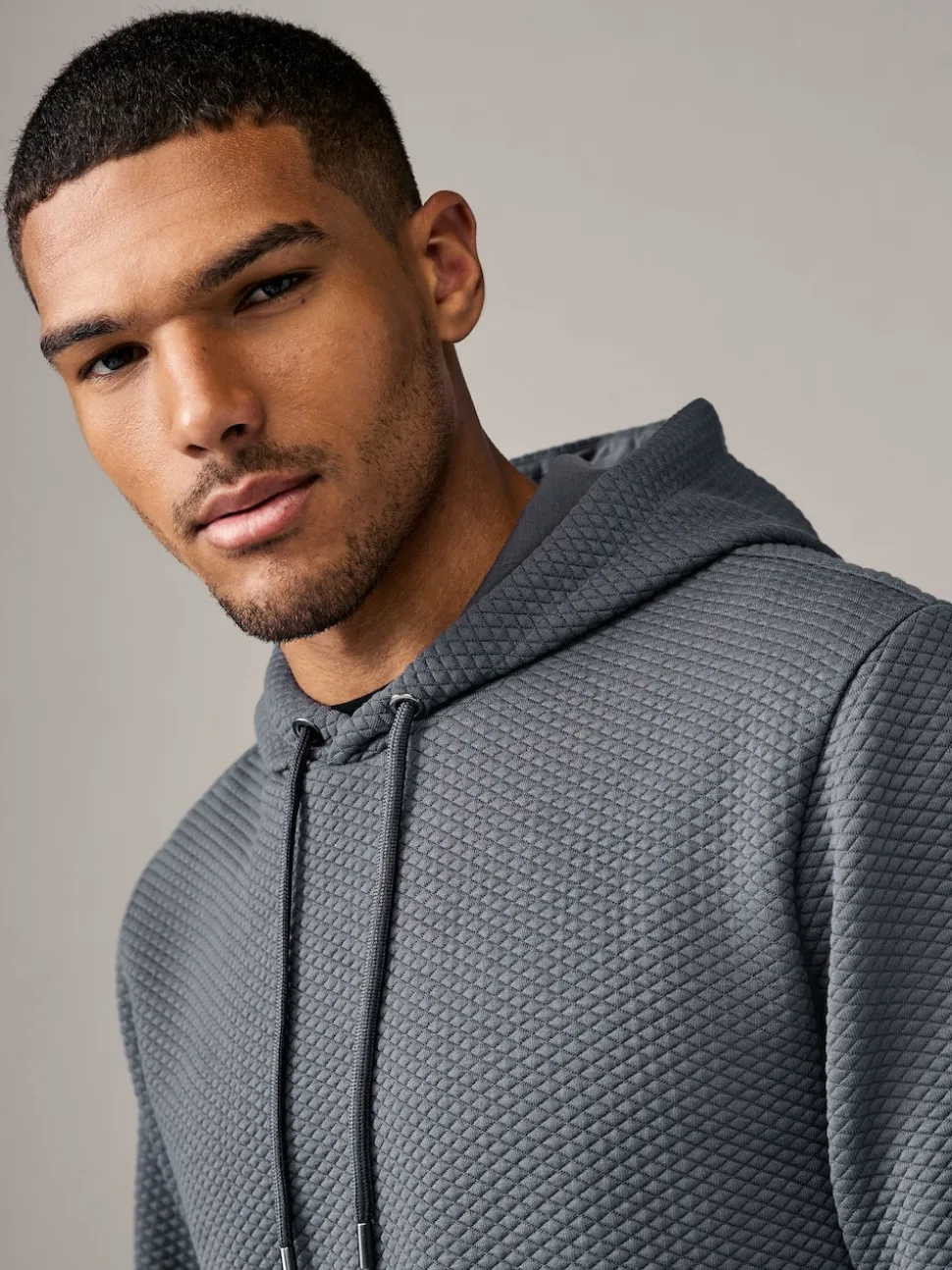 Slate Grey Textured Overhead Hoodie