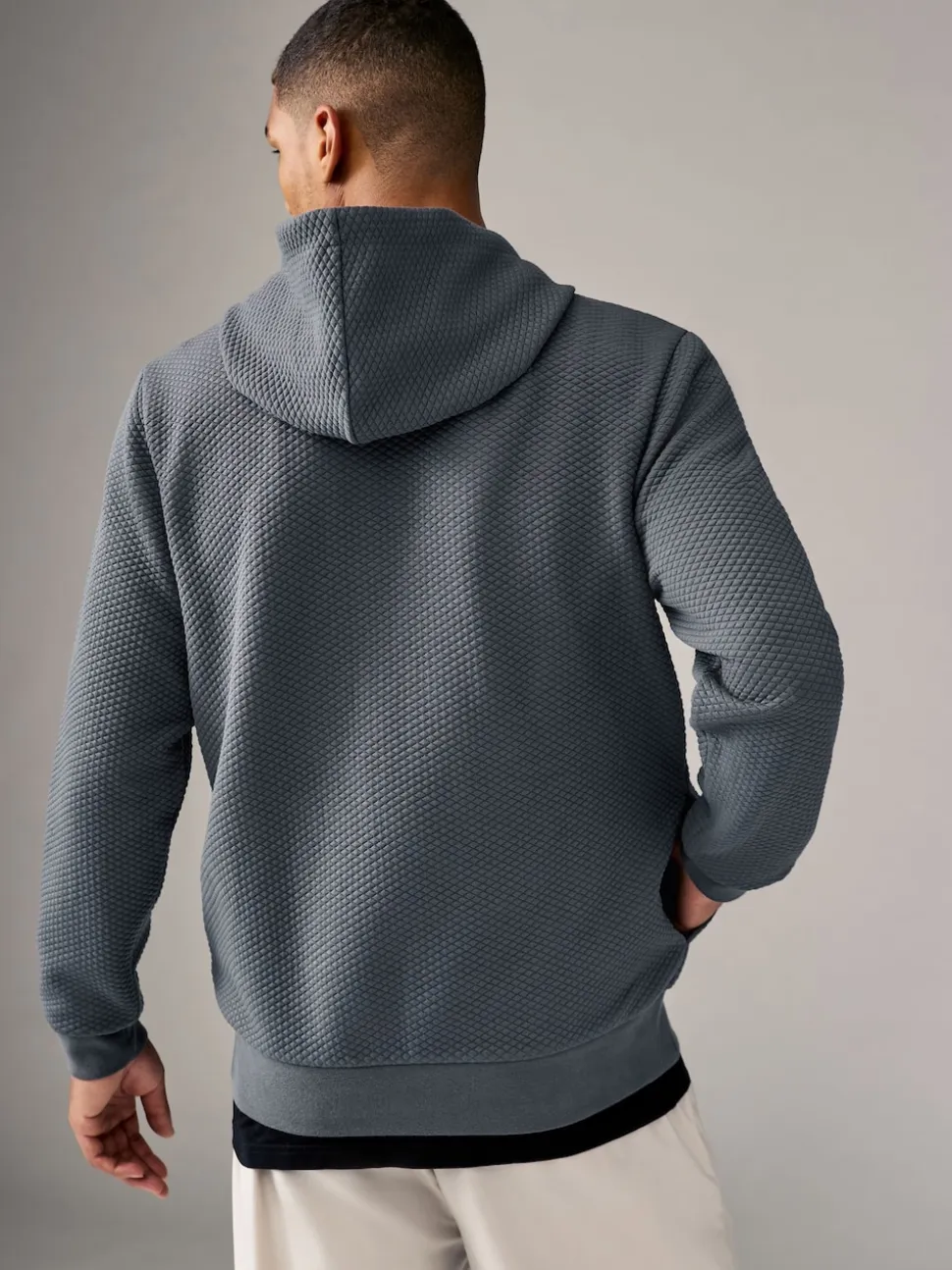 Slate Grey Textured Overhead Hoodie