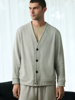 Slate Grey Velour Line Cardigan