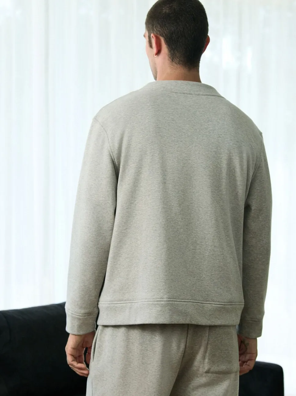 Slate Grey Velour Line Cardigan
