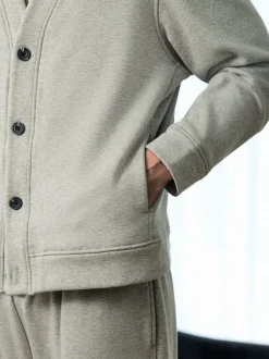 Slate Grey Velour Line Cardigan