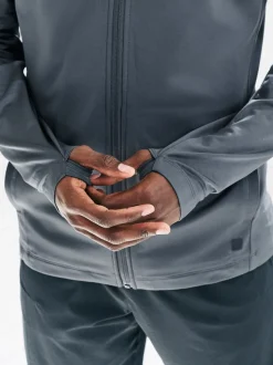 Slate Grey Zip Through Hoodie Active Training Top