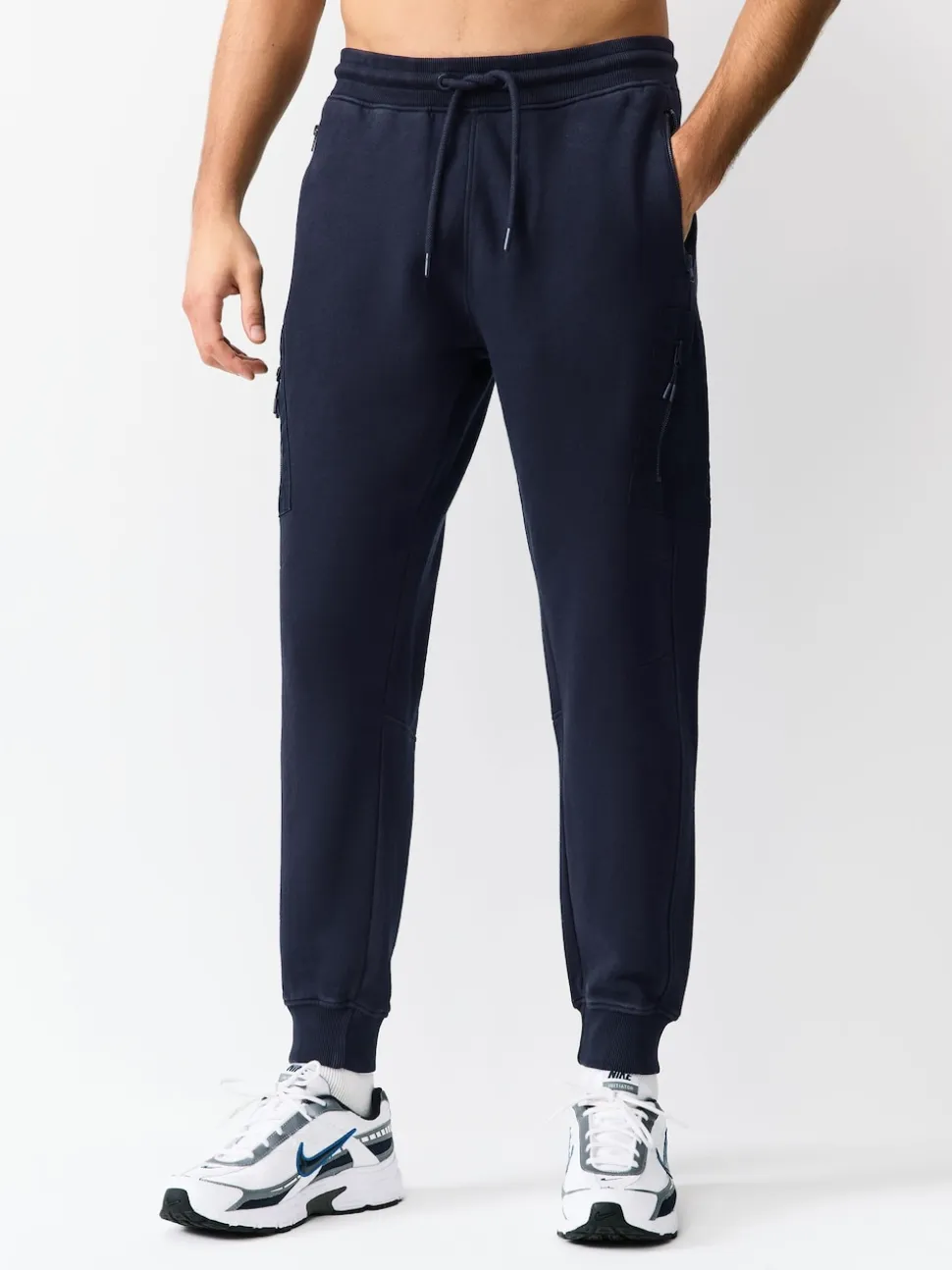 Slate Grey/Navy Blue Slim Fit Utility Brushback Heavyweight 2 Pack Cargo Joggers