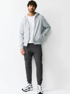 Slate Grey/Navy Blue Slim Fit Utility Brushback Heavyweight 2 Pack Cargo Joggers