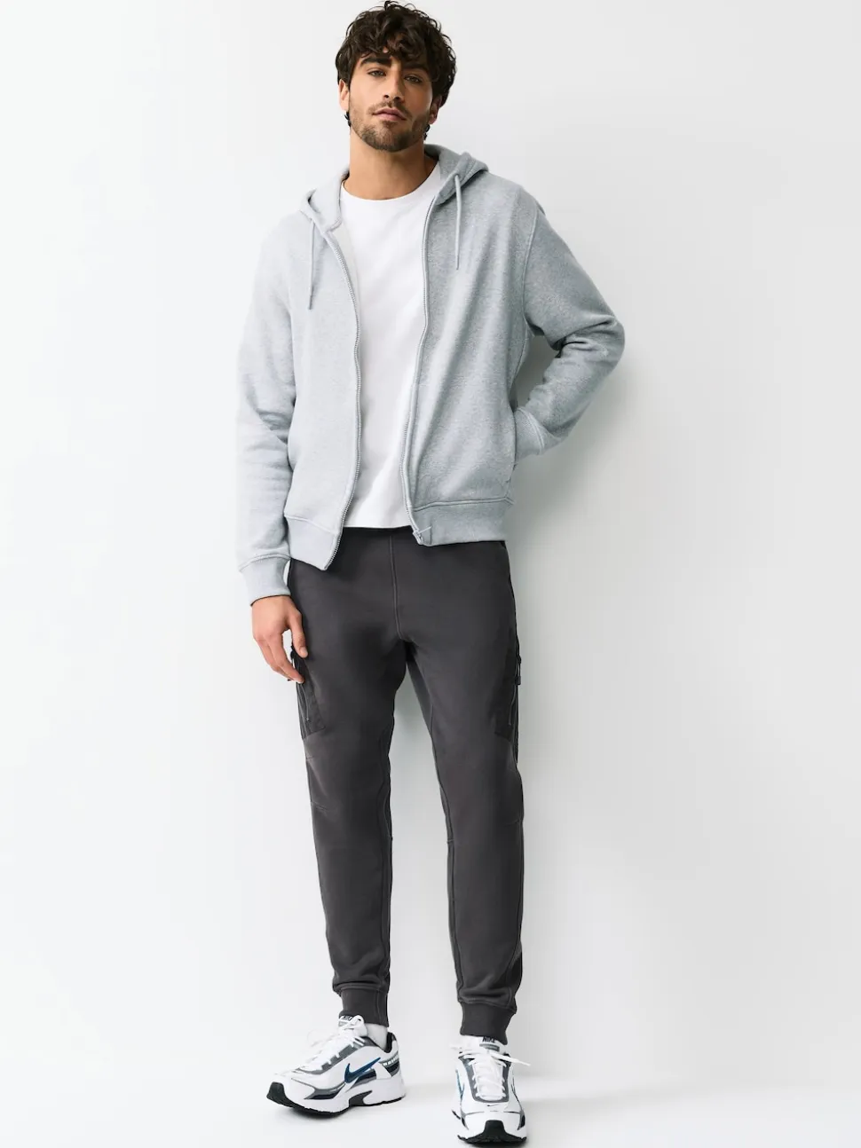 Slate Grey/Navy Blue Slim Fit Utility Brushback Heavyweight 2 Pack Cargo Joggers