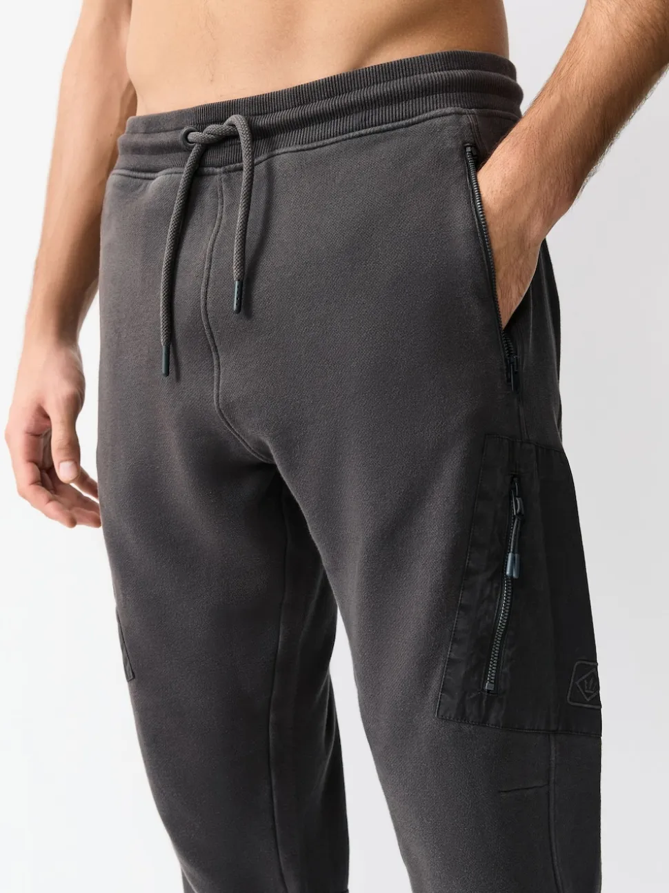 Slate Grey/Navy Blue Slim Fit Utility Brushback Heavyweight 2 Pack Cargo Joggers