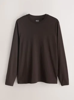 Slate/Green/Ecru/Orange/Brown Regular Fit Regular Fit Long Sleeve 100% Cotton T-Shirts 5 Pack