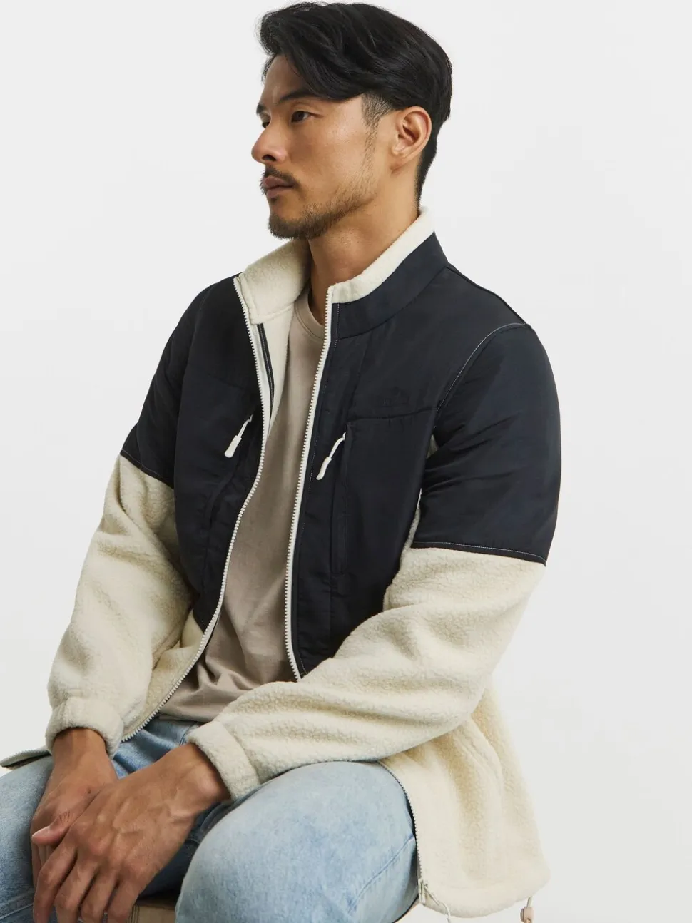Snowdonia Black Nylon Mix Fleece