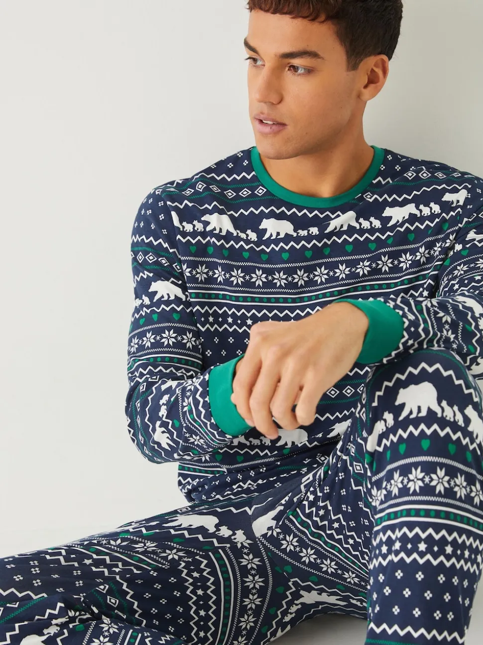 Society 8 Blue Matching Family Christmas Polar Fairisle Pyjamas Set