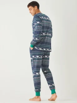 Society 8 Blue Matching Family Christmas Polar Fairisle Pyjamas Set