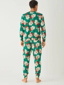 Society 8 Green Matching Family Christmas Sketchy Santa Pyjamas Set