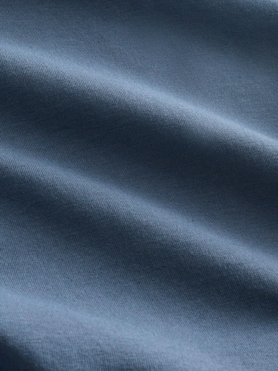 Steel Blue Hooded Zip Through Signature Sweatshirt with Modal