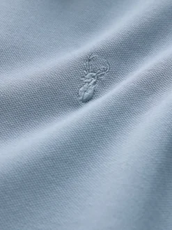 Steel Blue Regular Fit Short Sleeve Pique Polo Shirt