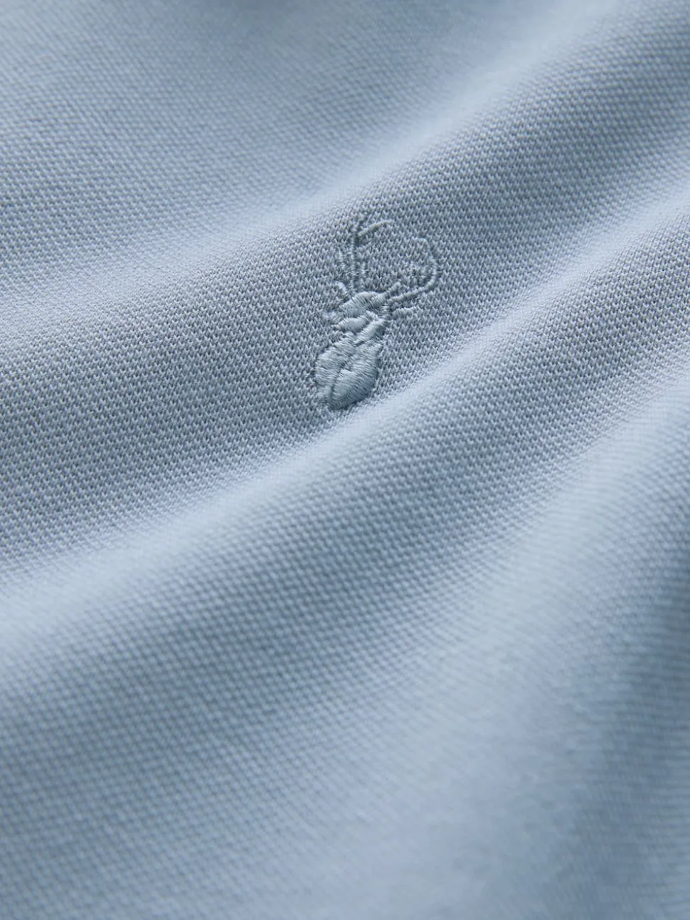 Steel Blue Regular Fit Short Sleeve Pique Polo Shirt