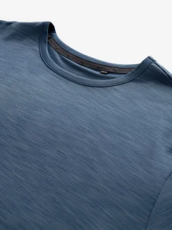 Steel Blue Short Sleeve Tee Active Gym Training Top