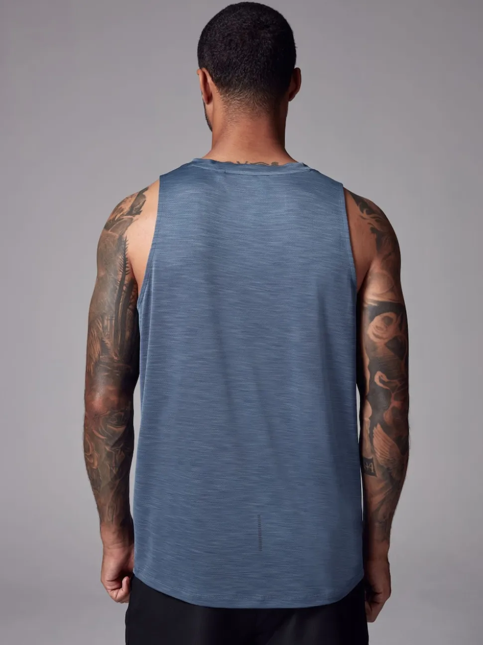 Steel Blue Vest Active Gym Training Top