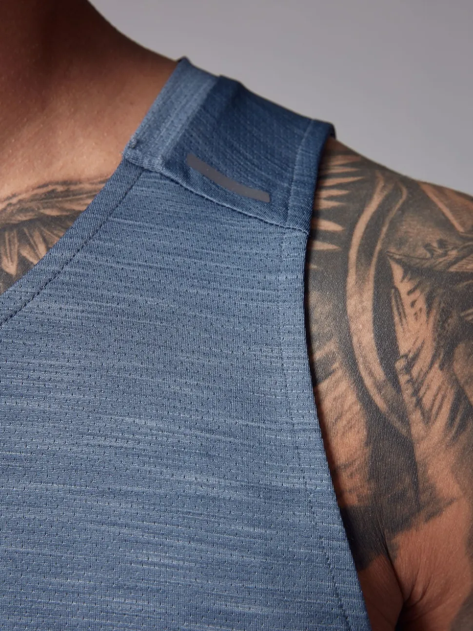 Steel Blue Vest Active Gym Training Top