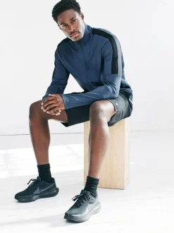 Steel Blue Zip Through Active Training Top