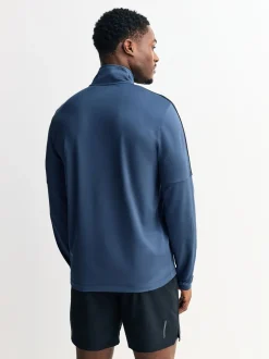 Steel Blue Zip Through Active Training Top