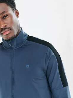 Steel Blue Zip Through Active Training Top