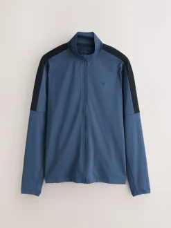 Steel Blue Zip Through Active Training Top