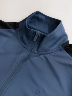 Steel Blue Zip Through Active Training Top