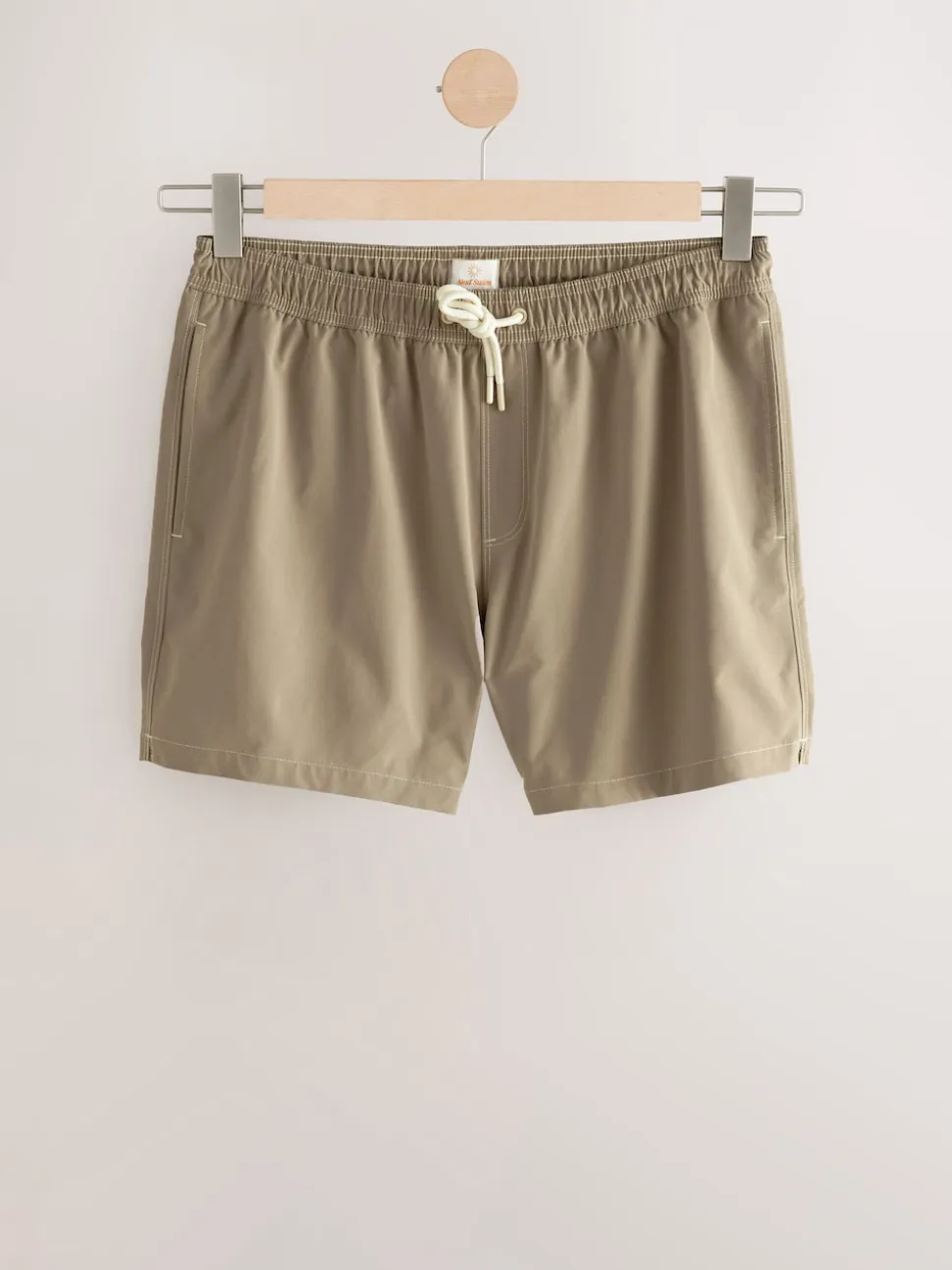 Stone Contrast Stitch Swim Shorts