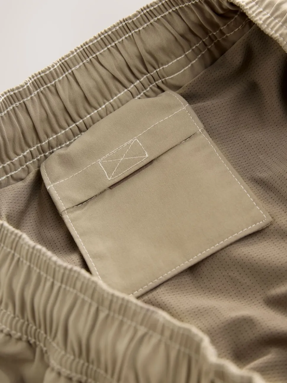 Stone Contrast Stitch Swim Shorts