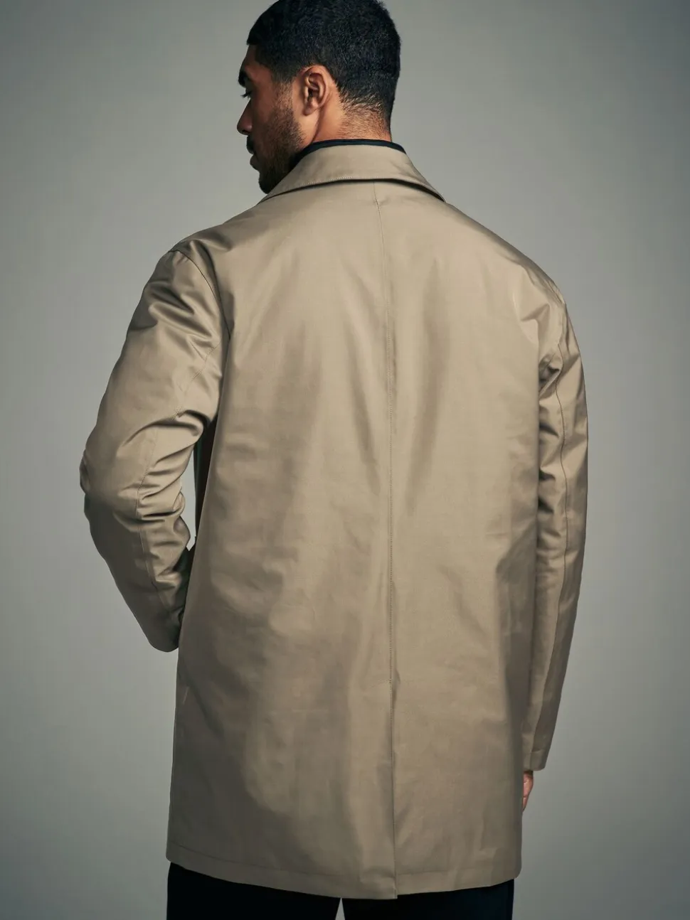 Stone Cream Shower Resistant Padded Funnel Neck Coat