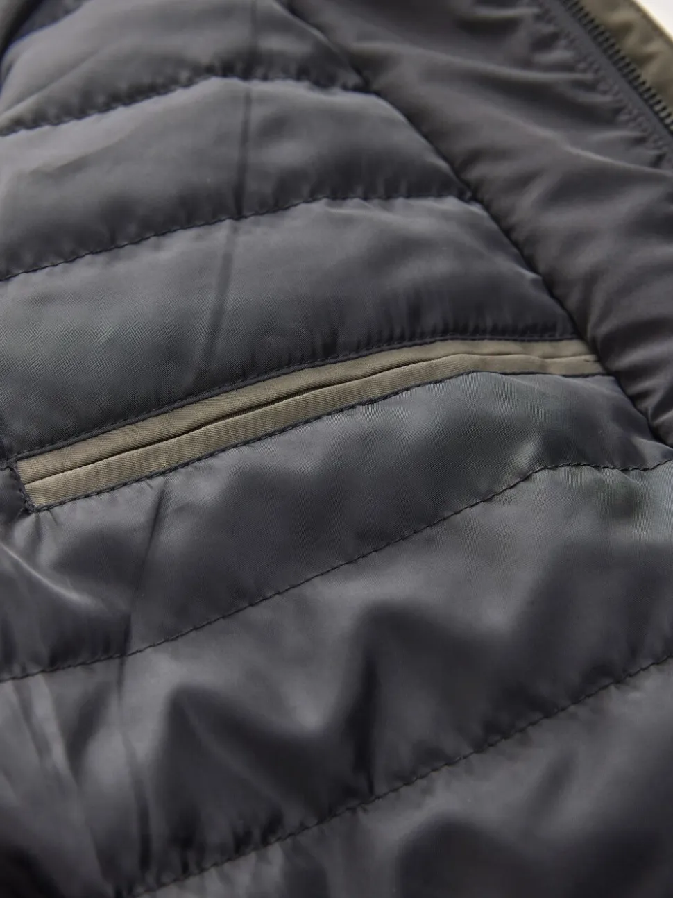Stone Cream Shower Resistant Padded Funnel Neck Coat