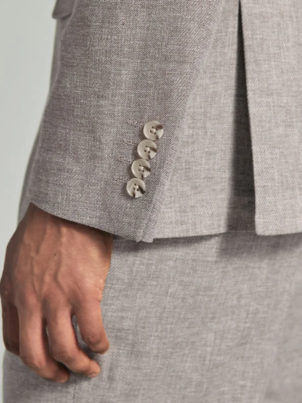 Stone Linen Blend Texture Suit Jacket
