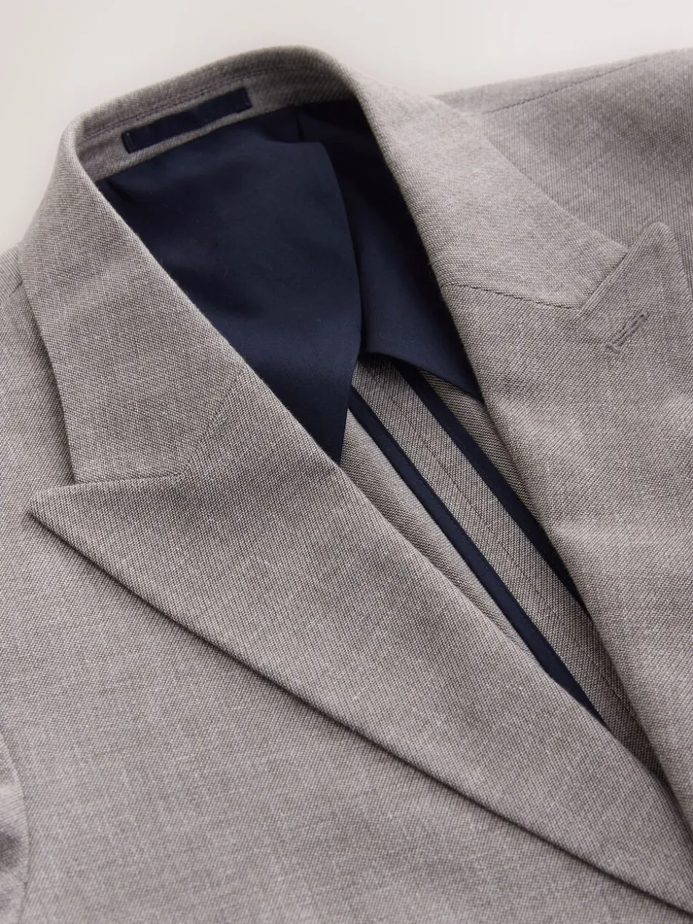 Stone Linen Blend Texture Suit Jacket