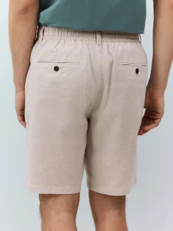 Stone Linen Rich Elasticated Waist Chino Shorts