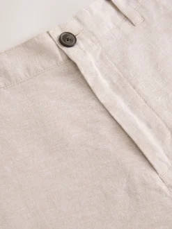 Stone Linen Rich Elasticated Waist Chino Shorts
