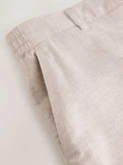 Stone Linen Rich Elasticated Waist Chino Shorts