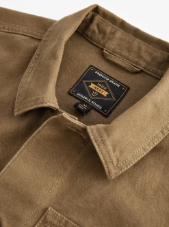 Stone Natural Canvas Shacket 100% Cotton Overshirt
