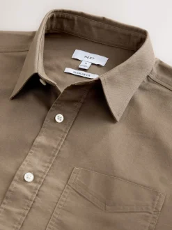 Stone Natural Regular Fit Long Sleeve Oxford Shirt