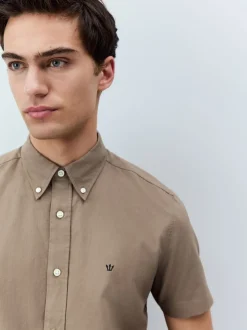 Stone Natural Stretch Oxford Short Sleeve Shirt