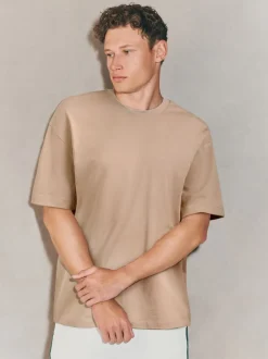 Stone Neutral Oversized Fit EDIT Heavyweight T-Shirt