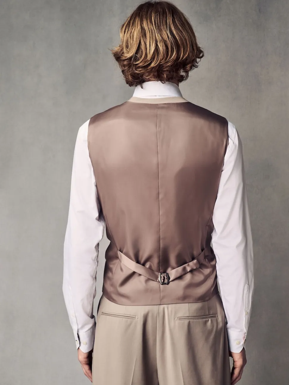 Stone Regular Fit Wool Blend Motionflex Waistcoat