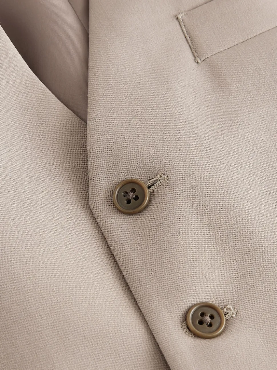 Stone Regular Fit Wool Blend Motionflex Waistcoat