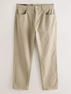 Stone Regular Tapered Fit 5 Pocket Soft Touch Trousers