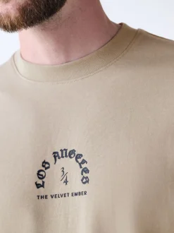 Stone Relaxed Fit Long Sleeve Graphic T-Shirt