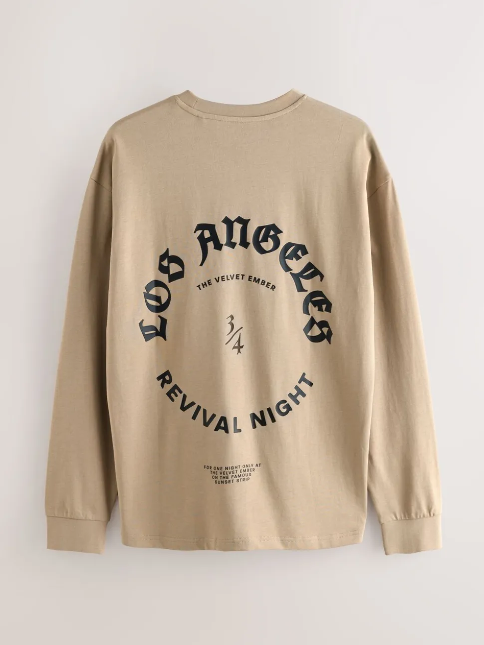 Stone Relaxed Fit Long Sleeve Graphic T-Shirt