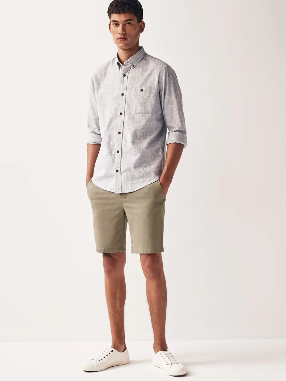 Stone Skinny Fit Stretch Chinos Shorts