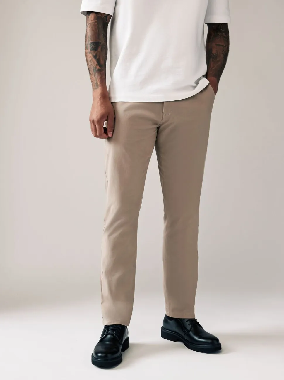 Stone Slim Fit Stretch Chinos Trousers